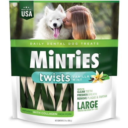 Sergeants Minties Twists Dental Treats Large - 24 oz