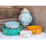 Aqua/Green - Carmel Ceramica Dog Food/Water Bowl - Medium