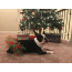 Red/Green - Red and Green Christmas Dog Tutu Skirt (XS) - XS