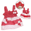 Red/White - Red & White Polka Dots Sundress with Contrasting Flowers - L