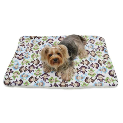 Blue - Ultra Soft Minky/Plush Monkey Blanket - One Size