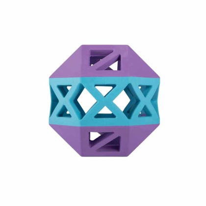 Purple/Blue - PetShop by Fringe This is How I Roll  Rubber Dog Toy