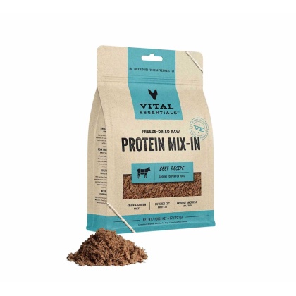 Vital Essentials(R) Freeze-Dried Raw Beef Protein Mix-In Ground Topper for Dogs, 6 oz