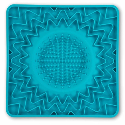 Blue - Messy Mutts Framed Spill Resistant Silicone Interactive Lick Bowl Mat  - 10\