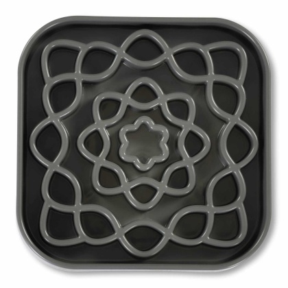 Messy Mutts Messy Cats Interactive Square Slow Feeder Cool Grey 2 Cups 8\