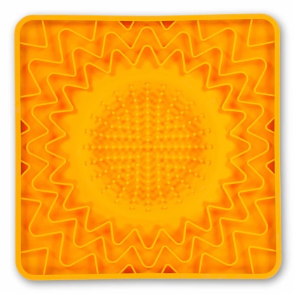 Orange - Messy Mutts Framed Spill Resistant Silicone Interactive Lick Bowl Mat  - 10\