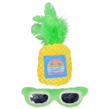 Multipet Margaritaville(R) Pineapple and Sunglasses Cat Toy 5.75\