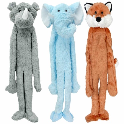 Multipet Swingin\' Flatties Plush Dog Toy Assorted Animals 27\