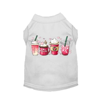 WHITE - Valentine\'s Day Fun Dog Shirt - X Small