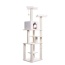 Real Wood B7801 Classic Cat Tree In Ivory 6 Levels Playhouse