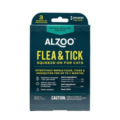 ALZOO Plant-Based Flea & Tick Repellent Squeeze-On Cat