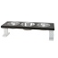 White/Ebony - Farmhouse 3 Bowl Elevated Regular Feeder -  8 Inch