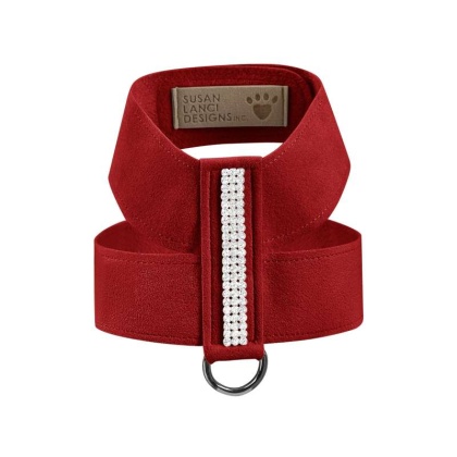 Red - Susan Lanci Designs 3 Row Giltmore Crystals Tinkie Harness - Small