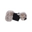 Black - Susan Lanci Designs Platinum Glitzerati Nouveau Bow Silver Fox Faux Fur Coat - Medium