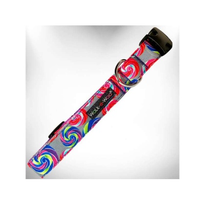 Lollipop on Grey - Lollipop Dog Collars - XS 5/8\