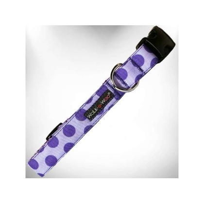 Purple - Polka Dot Dog - Monotone Collars - XL 1.5\