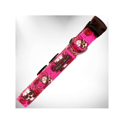 Pink Skulls n\' Roses - Tattoo Dog Collars - L 1\