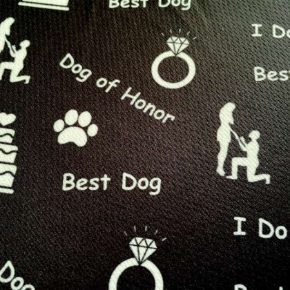 Dog of Honor Wedding Black - Cutie Ties Tie On Dog Bandana - Large