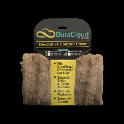 Mocha - DuraCloud Orthopedic Pet Bed and Crate Pad Contour Cover - Small