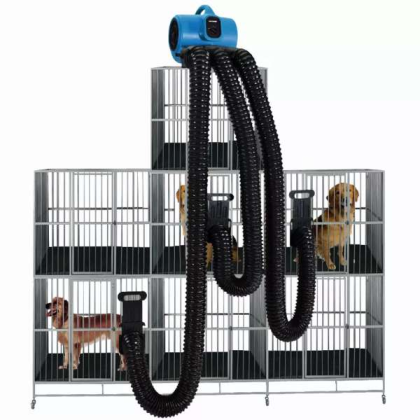 Blue/Black - XPOWER X-430TF-MDK Professional 3 Speed Pet Grooming Dog Cage Dryer with Multi Drying Hose Kit, Timer & Filters