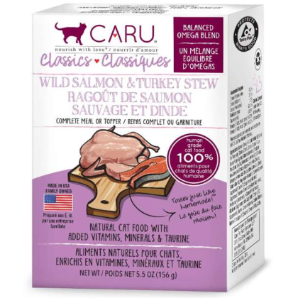 CARU Classics Wild Salmon & Turkey Stew for Cats - 5.5 oz (Case of 12)