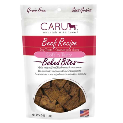 CARU Soft \'n Tasty Beef Recipe Bites for Dogs - 4 oz (Case of 12)