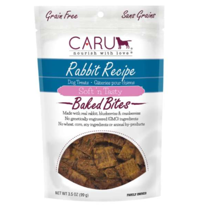 CARU Soft \'n Tasty Rabbit Recipe Bites for Dogs - 3.5 oz (Case of 12)