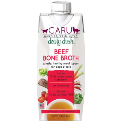 CARU Daily Dish Beef Bone Broth for Dogs & Cats - 12 lbs(Case of 12)