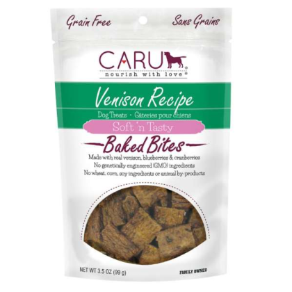 CARU Soft \'n Tasty Venison Recipe Bites for Dogs - 3.5 oz (Case of 12)