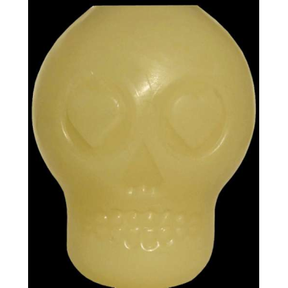 Translucent - MKB Glow in the Dark Sugar Skull Chew Toy & Treat Dispenser - Medium