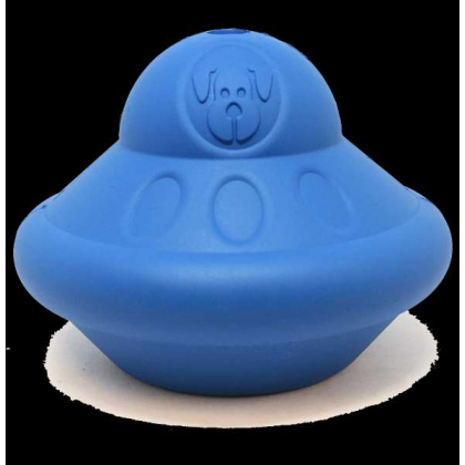 BLUE - SN Flying Saucer Durable Rubber Chew Toy & Treat Dispenser - Medium