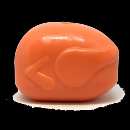 Orange - MKB Roasted Turkey Durable Rubber Chew Toy & Treat Dispenser  - Medium