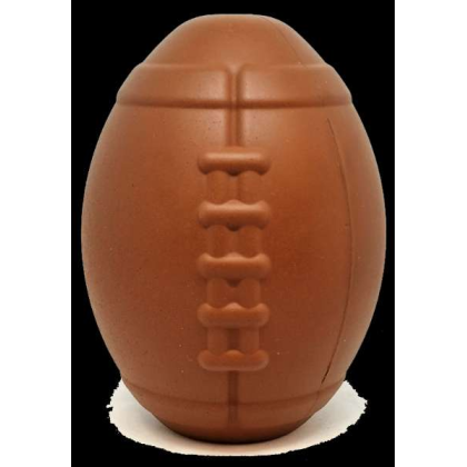 Brown - MKB Football Durable Rubber Chew Toy and Treat Dispenser - Large