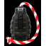 Black - USA-K9 Grenade Durable Rubber Chew Toy, Treat Dispenser, Reward Toy, Tug Toy, and Retrieving Toy - Large