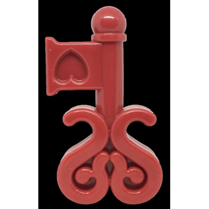 Red - MKB Key to My Heart Ultra Durable Nylon Dog Chew Toy for Aggressive Chewers - OSFA