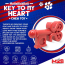 Red - MKB Key to My Heart Ultra Durable Nylon Dog Chew Toy for Aggressive Chewers - OSFA