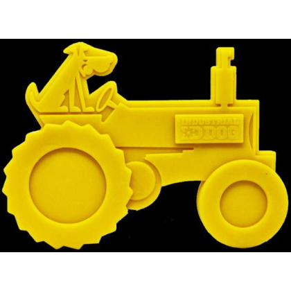 Yellow - ID Tractor  Ultra Durable Nylon Dog Chew Toy for Aggressive Chewers - OSFA