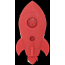 Red - Spotnik Rocket Ship Ultra Durable Nylon Dog Chew Toy for Aggressive Chewers - L