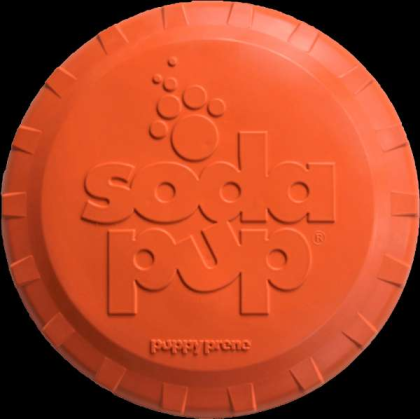 Orange Squeeze - SP Bottle Top Flyer Durable Rubber Retrieving Frisbee - Small (7\