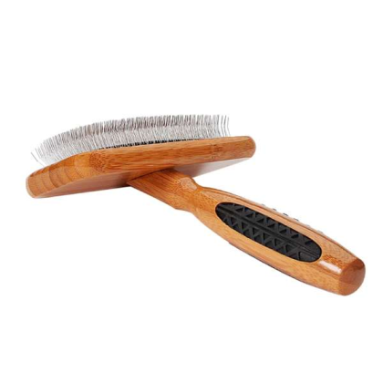 Dark Bamboo1 - Bass Brushes- De-matting Pet Brush Slicker Style - Medium