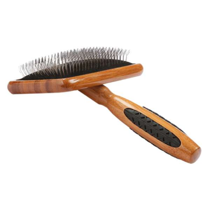 Dark Bamboo - Bass Brushes- De-matting Pet Brush Slicker Style - Large