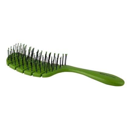 Green - Bass Brushes- The BIO-FLEX  Detangling Pet Brush Leaf Shape