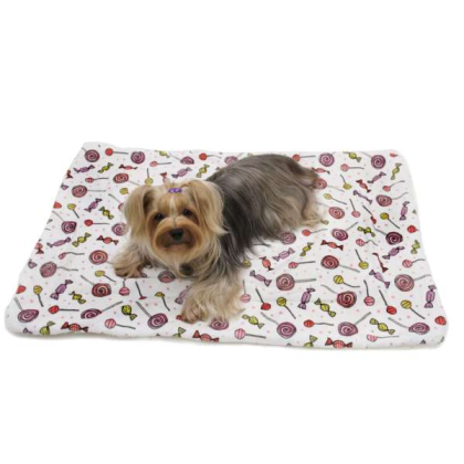 White - Ultra Soft Minky/Plush Sweet Candies Blanket - One Size
