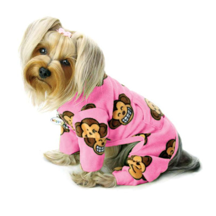 Pink - Silly Monkey Fleece Turtleneck Pajamas - M
