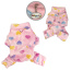 Pink - Ultra Plush Colorful Hearts Turtleneck Pajamas - L