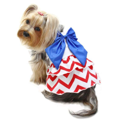 Red/White/Blue - Patriotic Red/White/Blue Large Bow Sundress - M