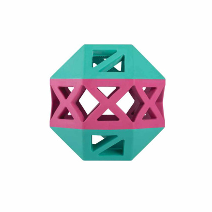 Turquoise/Hot Pink - PetShop by Fringe This is How I Roll Rubber Dog Toy