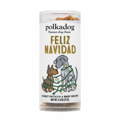 Polkadog Holiday Mini Tube: Feliz Navidad, Sweet Potato and Beef 2.5oz