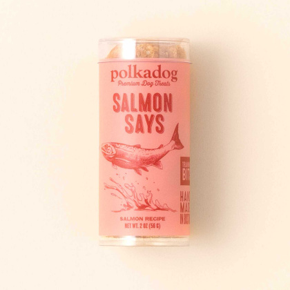 Polkadog Salmon Says Training Bits Crunchy Dog and Cat Treats  - Mini Tube 2oz
