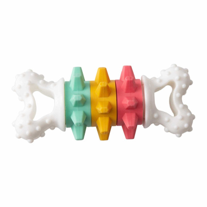 SnugArooz Twist & Shake Bone Dog Chew Toy Multicolored 5\